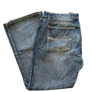 Rock & Roll Cowboy Jeans Size 38/32. Fair condition. Several stains.